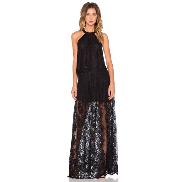 NWT Alexis Lucrenzia Set: Lace Sleeveless Tank & Long Skirt Black Womens Size XS - Picture 1 of 8